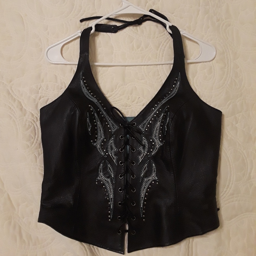 NEW Harley Davidson leather halter top